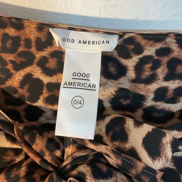 Good American Ladies Sarong Wrap Skirt Brown Black Leopard 0-4 XS-XL Cover-up - Picture 3 of 12